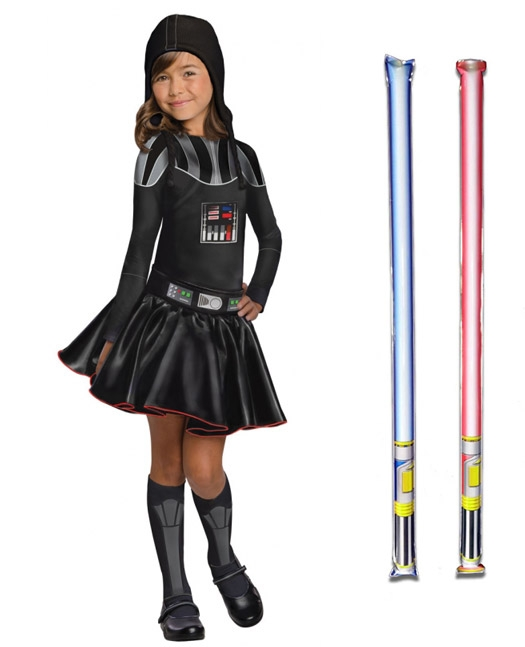 Star Wars Costume Child Darth Vader Dress - WITH X2 FREE LIGHTSABERS 3 Star Wars Costume Child Darth Vader Dress - WITH X2 FREE LIGHTSABERS