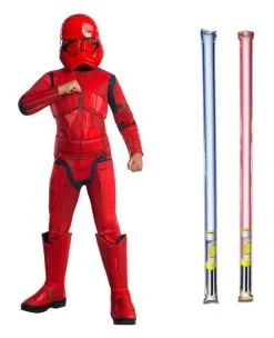 Star Wars Costume Child - The Rise Of Skywalker - Sith Trooper - WITH X2 FREE LIGHTSABERS