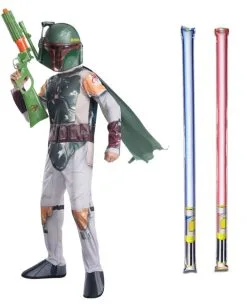 Star Wars Costume Basic Child - Boba Fett - WITH X2 FREE LIGHTSABERS