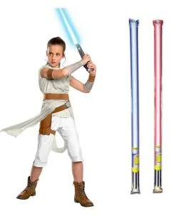 Star Wars Costume Child - The Rise Of Skywalker - Rey - WITH X2 FREE LIGHTSABERS