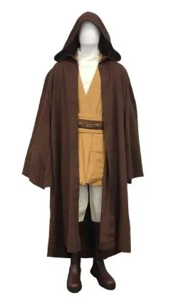 * Star Wars Mace Windu Jedi Costume - Body Tunic With Replica Dark Brown Robe