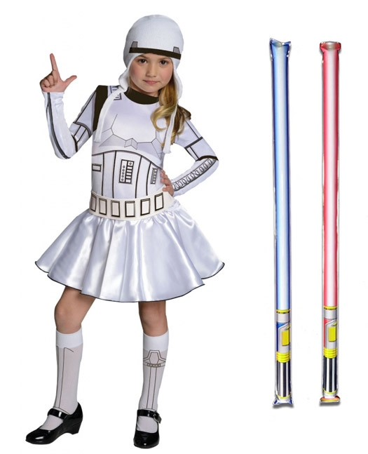 Star Wars Costume Child Stormtrooper Dress - WITH X2 FREE LIGHTSABERS 3 Star Wars Costume Child Stormtrooper Dress - WITH X2 FREE LIGHTSABERS