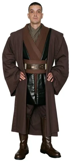 * Star Wars Anakin Skywalker Jedi Knight Costume - Body Tunic With Replica Dark Brown Jedi Robe