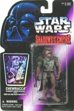 Star Wars Action Figure - Chewbacca In Bounty Hunter Disguise With Vibro Axe And Heavy Blaster Rifle - Shadows Of The Empire