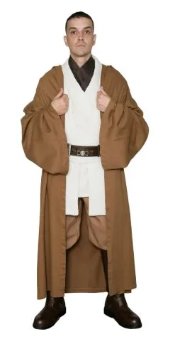 * Star Wars Obi Wan Kenobi Costume - Tunic With Replica LIGHT BROWN Jedi Robe