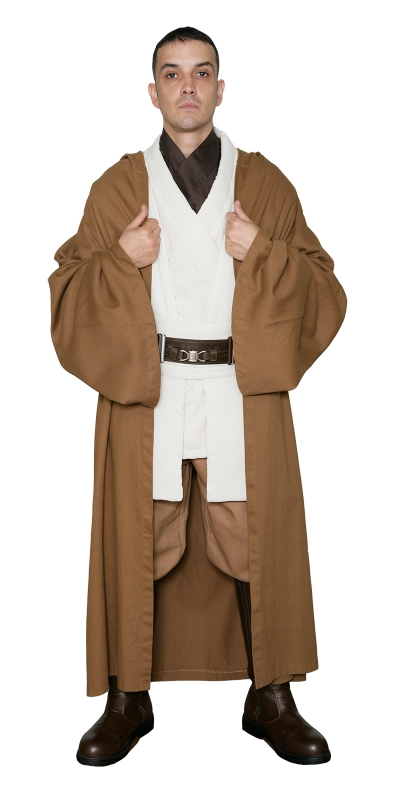 * Star Wars Obi Wan Kenobi Costume - Tunic With Replica LIGHT BROWN Jedi Robe 3 * Star Wars Obi Wan Kenobi Costume - Tunic With Replica LIGHT BROWN Jedi Robe